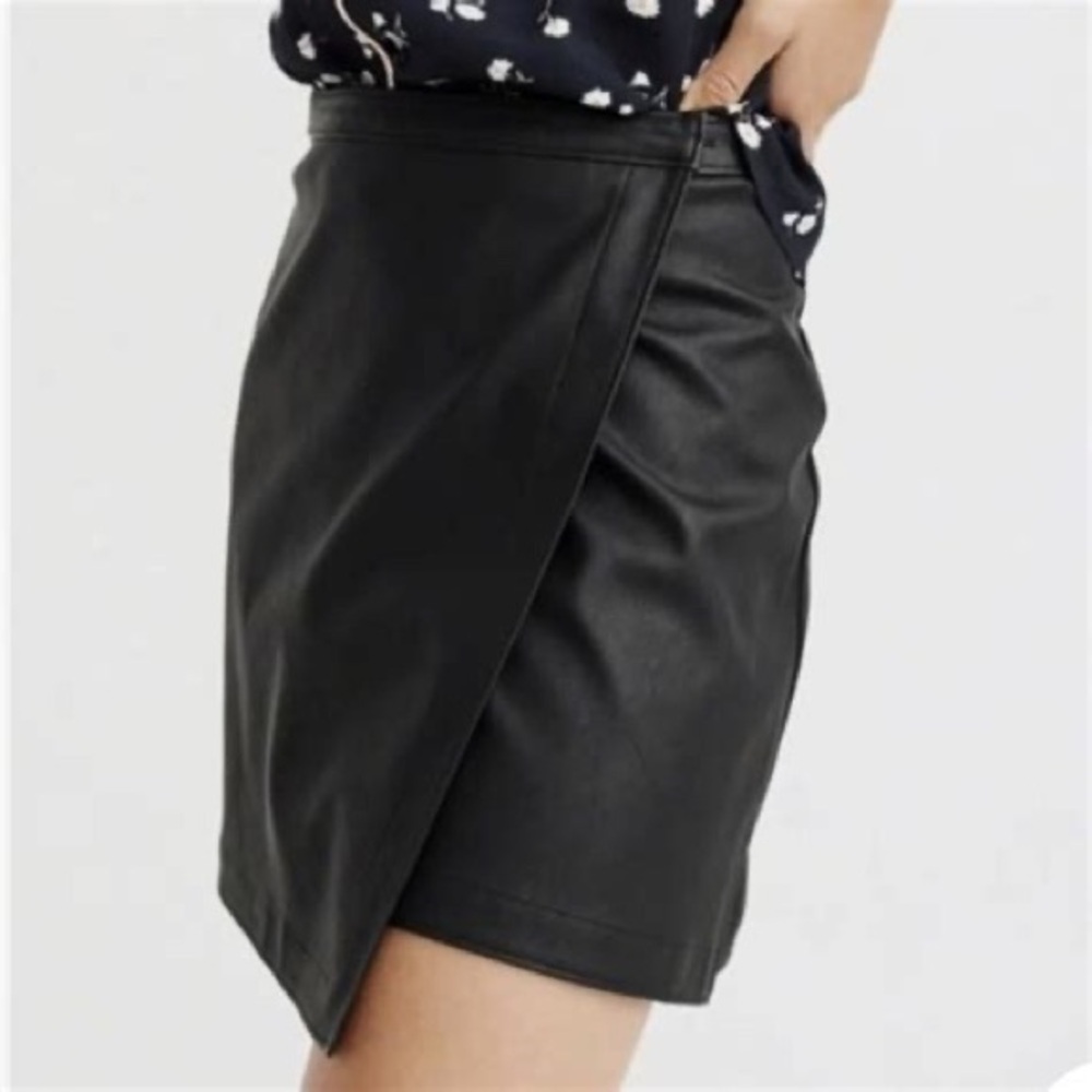 Abercrombie & Fitch Faux Leather Wrap Skirt - Size S